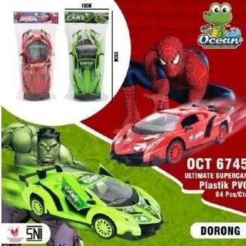 MAINAN ANAK MURAH MOBIL KARAKTER HULK DAN SPIDERMAN BESAR