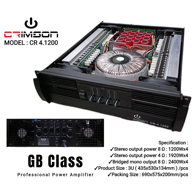 power amplifier GB CLASS 4 channel CR 4.1200