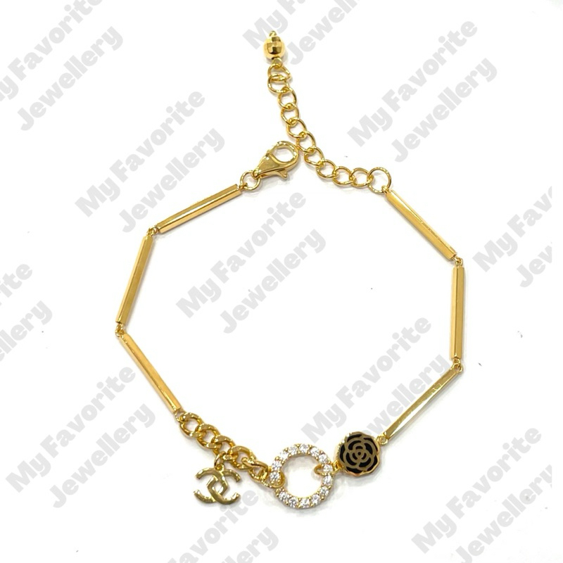 Gelang Branded Variasi Mawar EMAS ASLI Kadar 700 16K