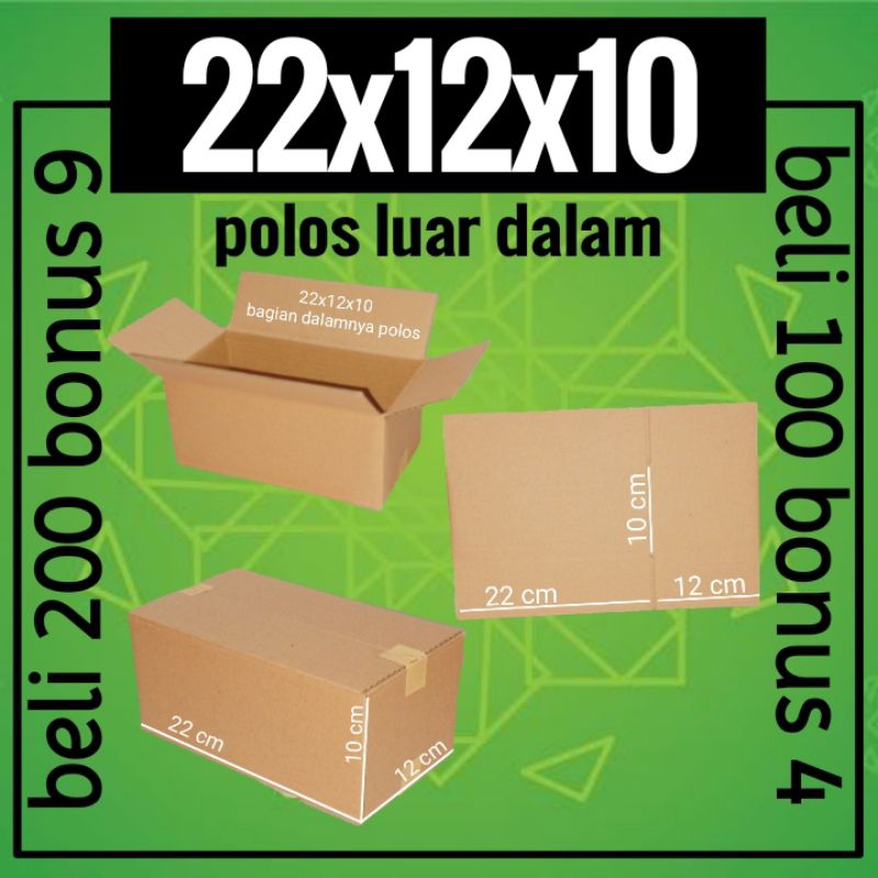 

kardus packing karton box polos ukuran 22x12x10