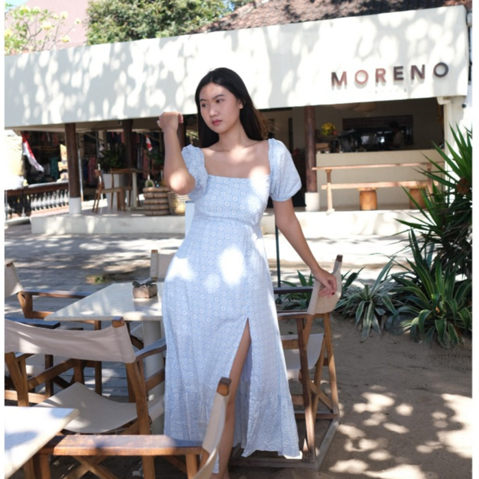 CHELSEA DRESS | Summer Dress Wanita Woman Long Dress Panjang Bunga Motif Korean Style | INI WEAR