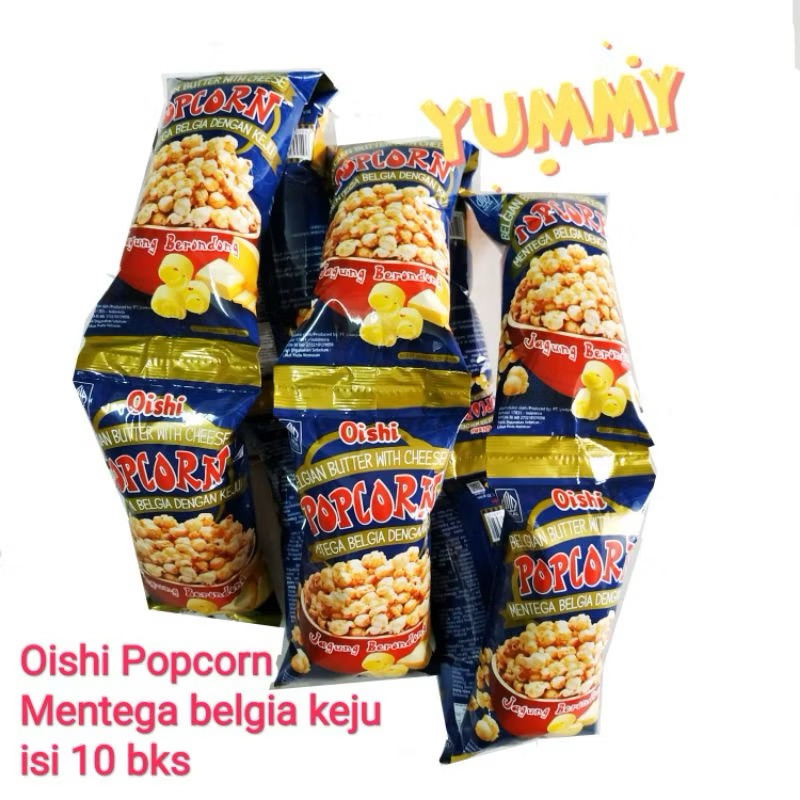 

OISHI POP CORN KEJU BELGIA 20 GR RENCENG ISI 10