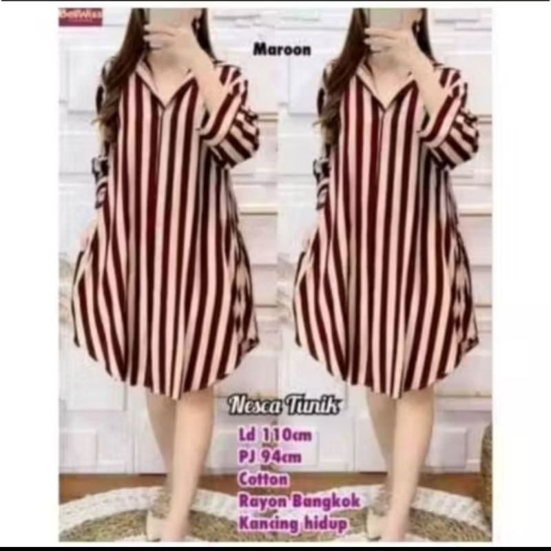Tunik salur Kinan katun rayon poly terlaris // atasan tunik wanita terlaris