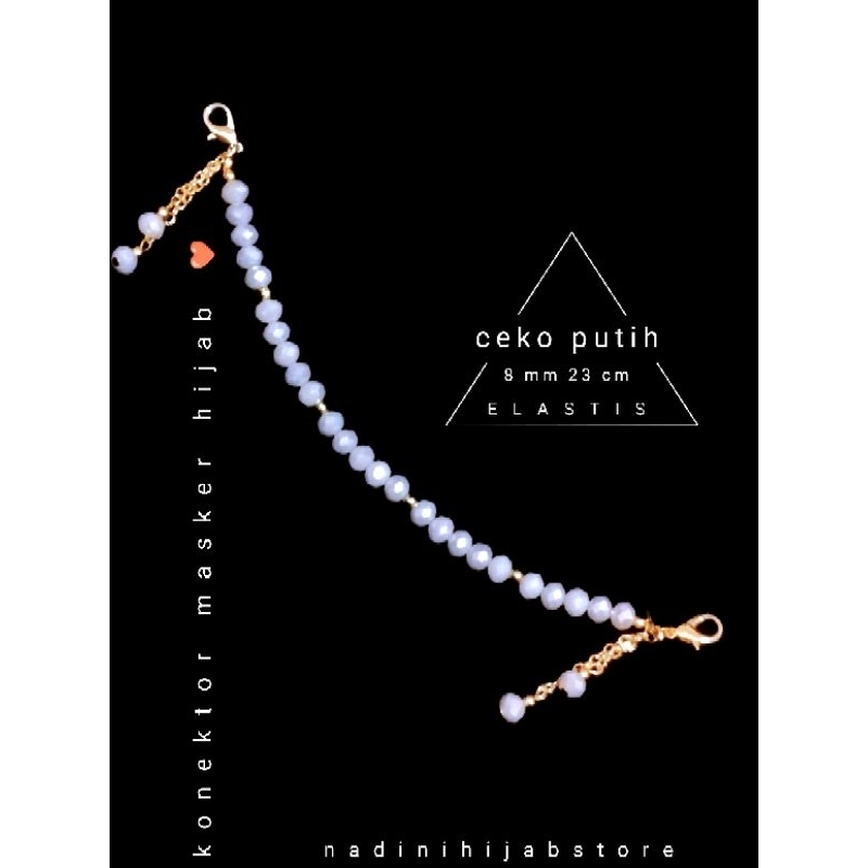 KONEKTOR MASKER HIJAB MUTIARA / kaitan masker hijab / kalung masker