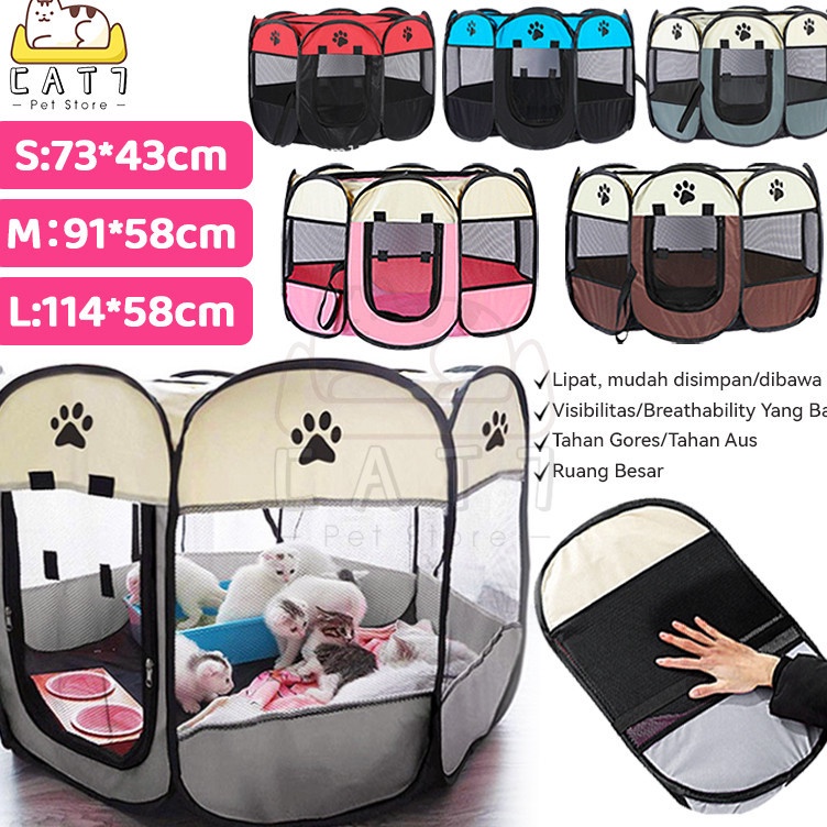 Spesial Terbatas  Kandang Kucing Besar Tenda Kucing Kandang Lipat Portable Rumah Kucing Kecil Tenda 