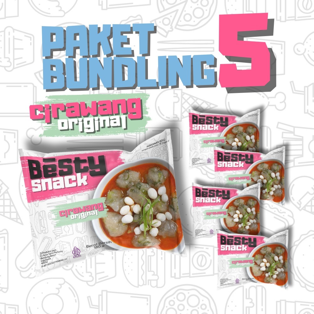

5 Bungkus Cirawang Original Besty snack Misdaseum Pedas Teh Betty