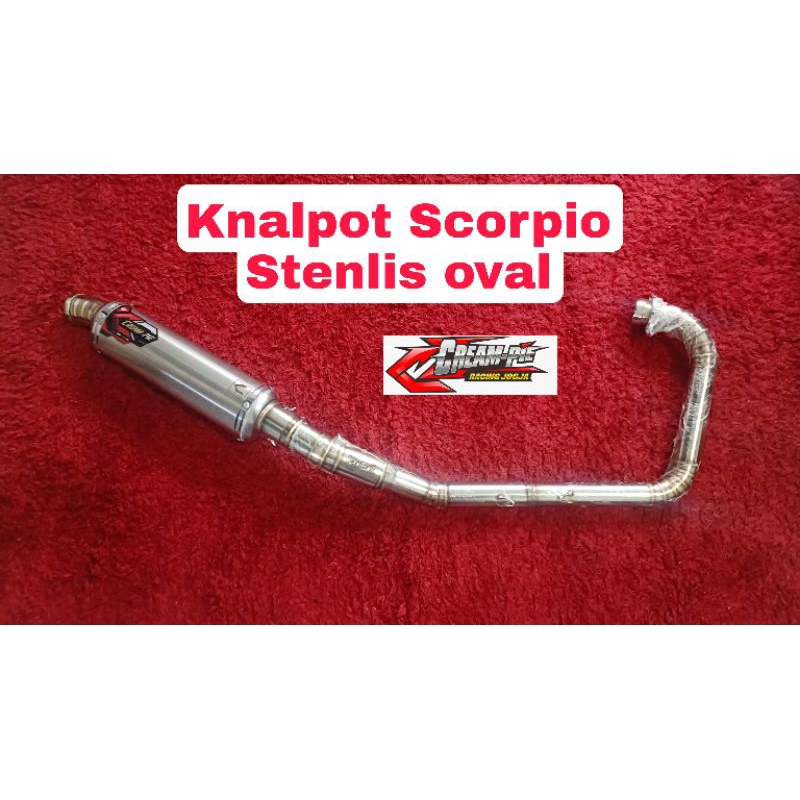 KNALPOT SCORPIO STENLIS OVAL ORIGINAL 100% CREAMPIE JOGJA