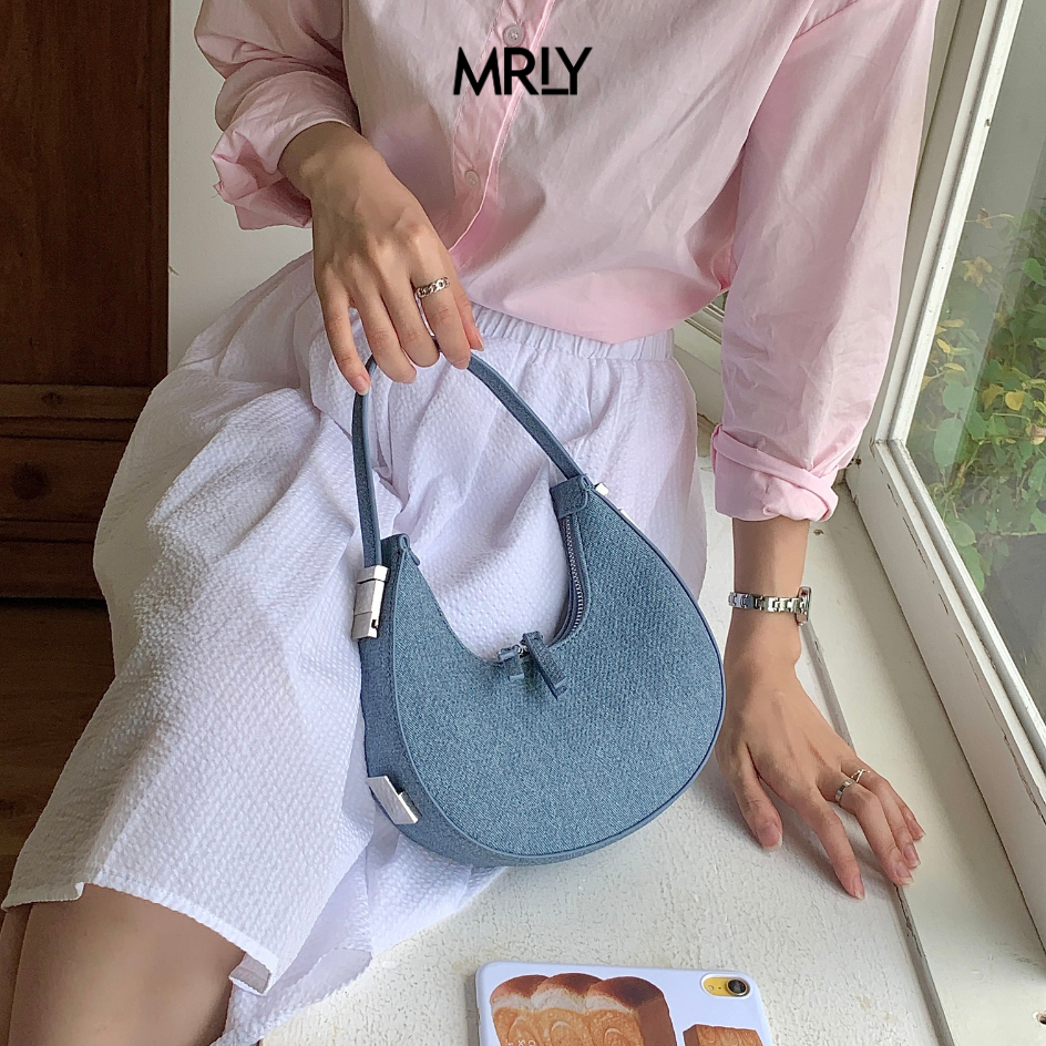 MRLY Ishana - Handbag Mini Toni Bag Oso* Blue Jeans PU Leather Denim Mini