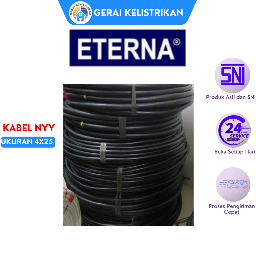 Kabel Eterna NYY 4X25 mm Rol 1 Meter
