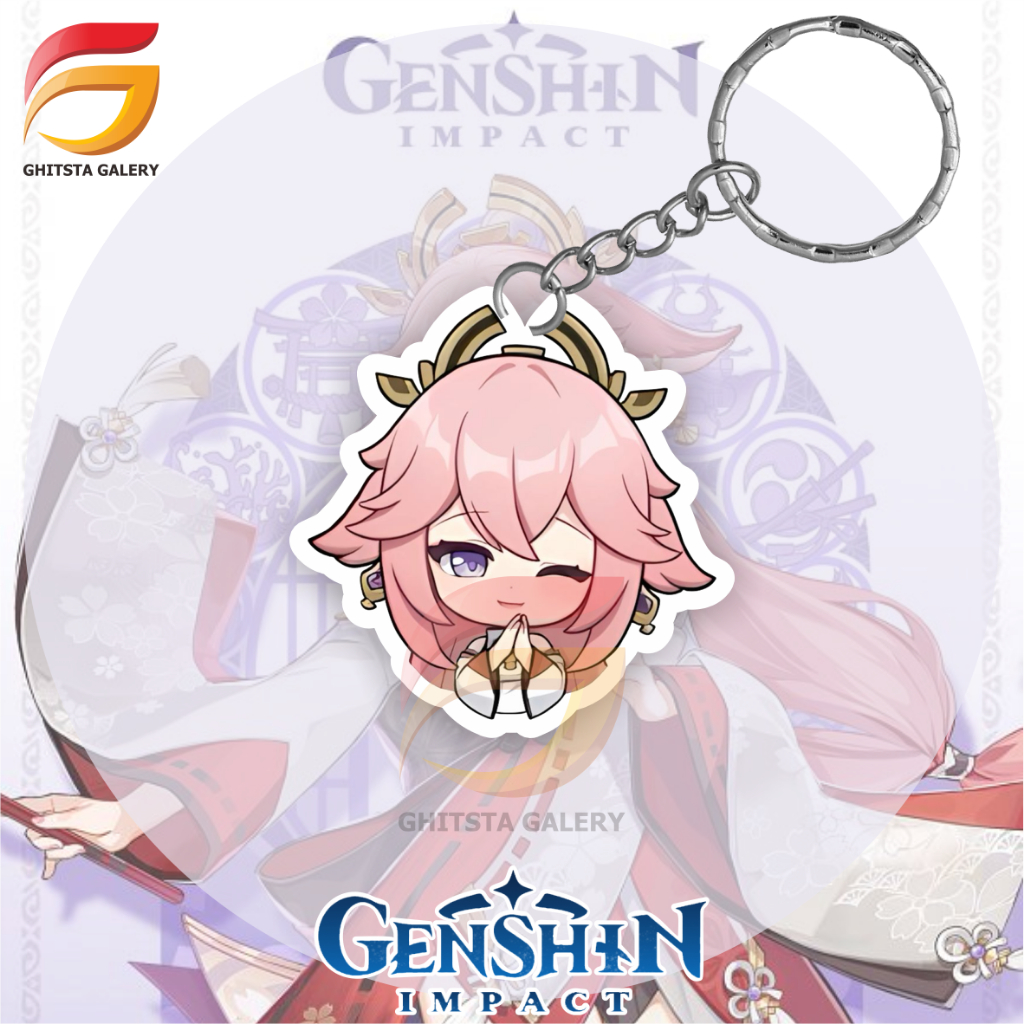 Gantungan Kunci Yae Miko Genshin Impact - Gantungan Kunci Genshin Impact - Gantungan Kunci Akrilik