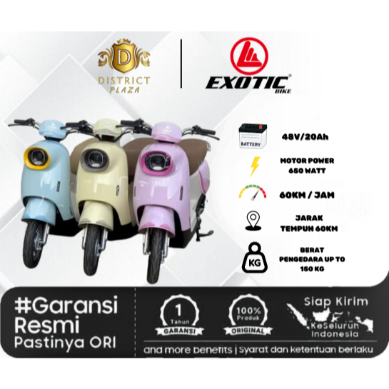 Sepeda Listrik Exotic Varilux Pro 650Watt Bergaransi Resmmi 48V/20Ah Terbaru 2024