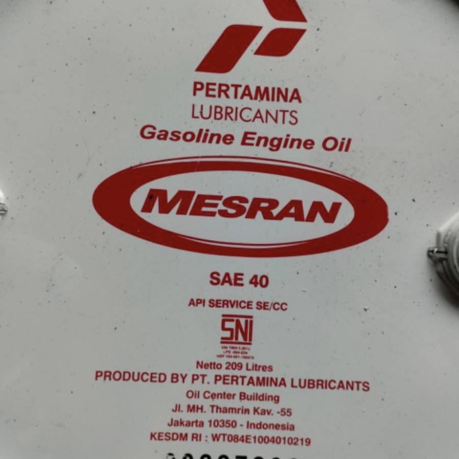 OLI DRUM MESRAN SAE 40 Pertamina 209 Liter oli mesin diesel industri