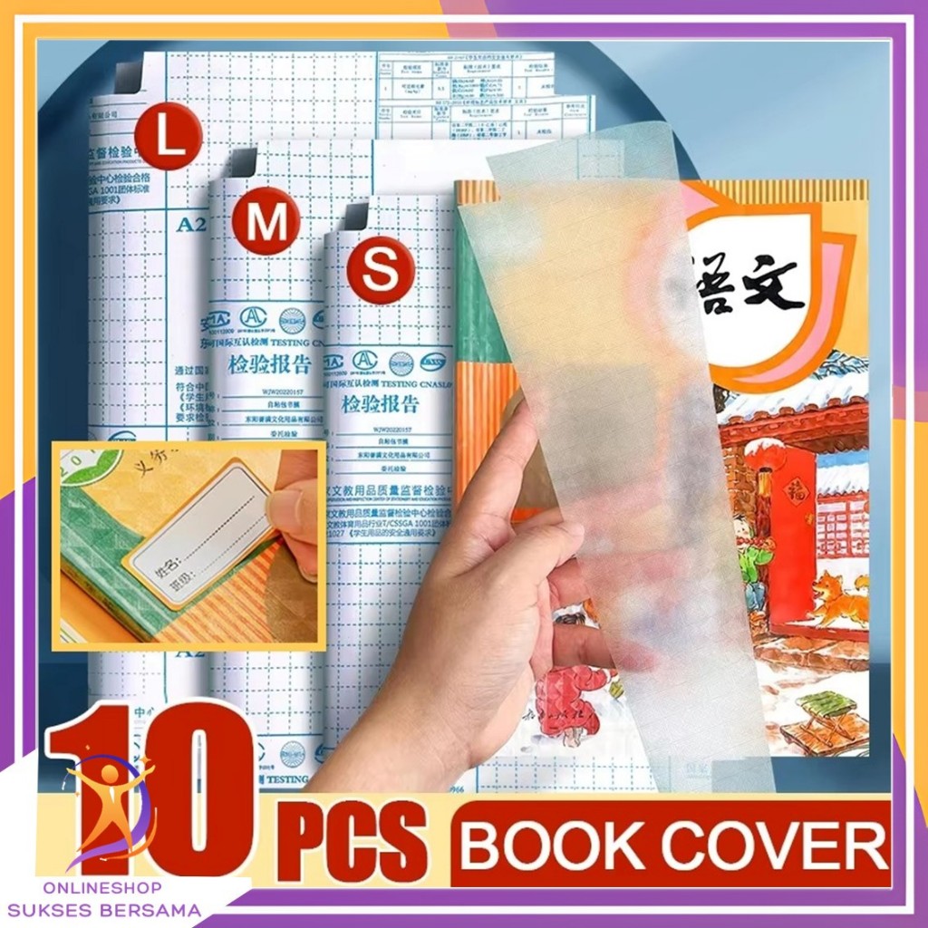 

OSB Stiker Sampul Buku Bening Isi 10 Lembar Self-Adhesive Book Cover Waterproof Sticker Sampul Buku Tulis Sekolah Diamond Transparant Polos Pelindung Cover Buku Paket Cetak LKS Dengan Perekat Model Buram Tahan Air 10Pcs