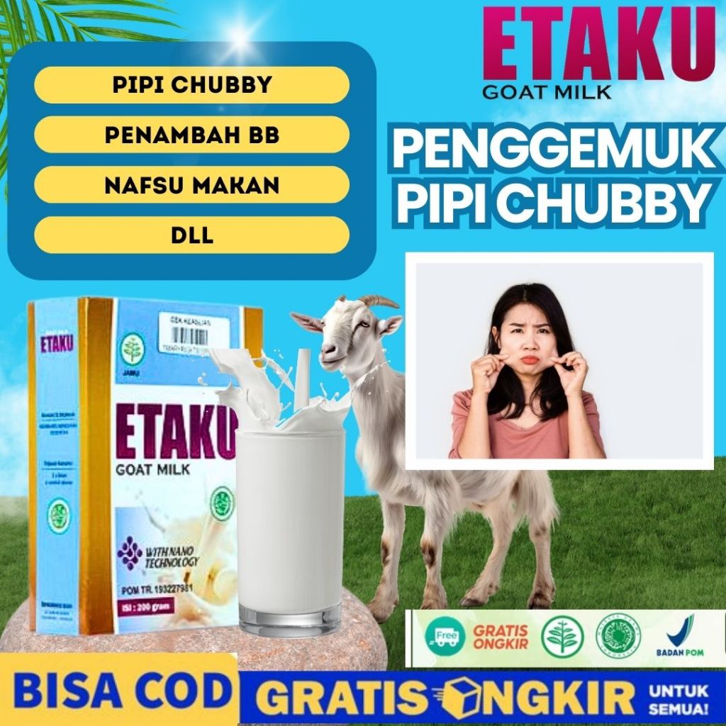 

Susu Kambing Etawa Penggemuk Pipi Cabi, Susu Penggemuk Pipi Chubby, Susu Penggemuk Pipi Tembem Herbal, Obat Penggemuk Pipi Cabi Chubby, Susu Penggemuk Badan Dan Pipi Wanita, Obat Gemuk Badan - Etaku Goat Milk Susu Kambing Etawa