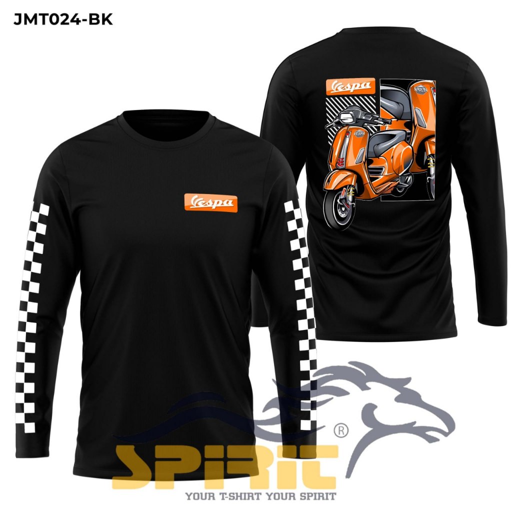 Baju Kaos Vespa Matic Sprint 150 Lengan Panjang Cotton Combed 24s Distro Premium All Colors