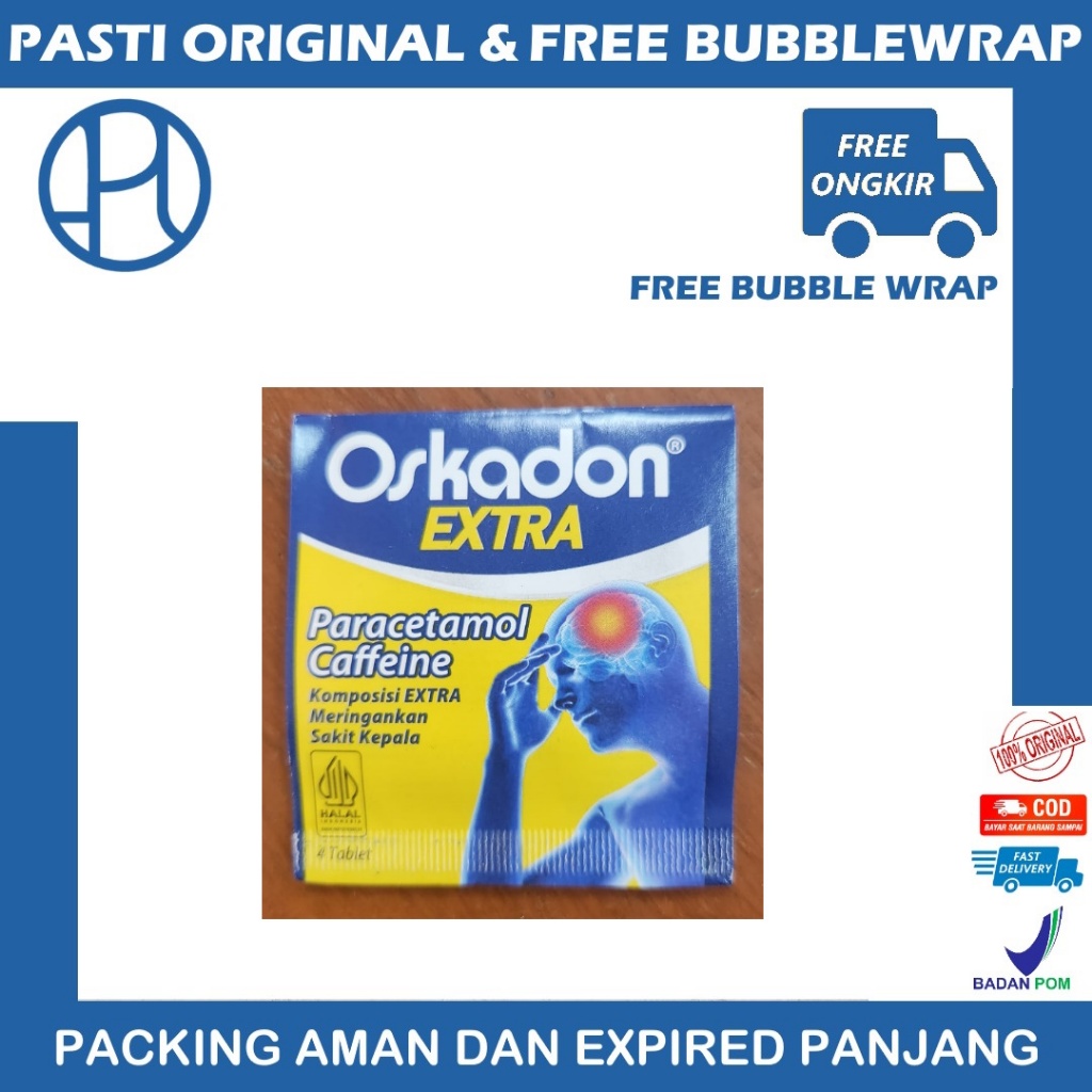 OSKADON EXTRA PARACETAMOL 350MG, IBUPROFEN 200MG, KAFEIN 50MG PER STRIP 4 TABLET EKSTRA