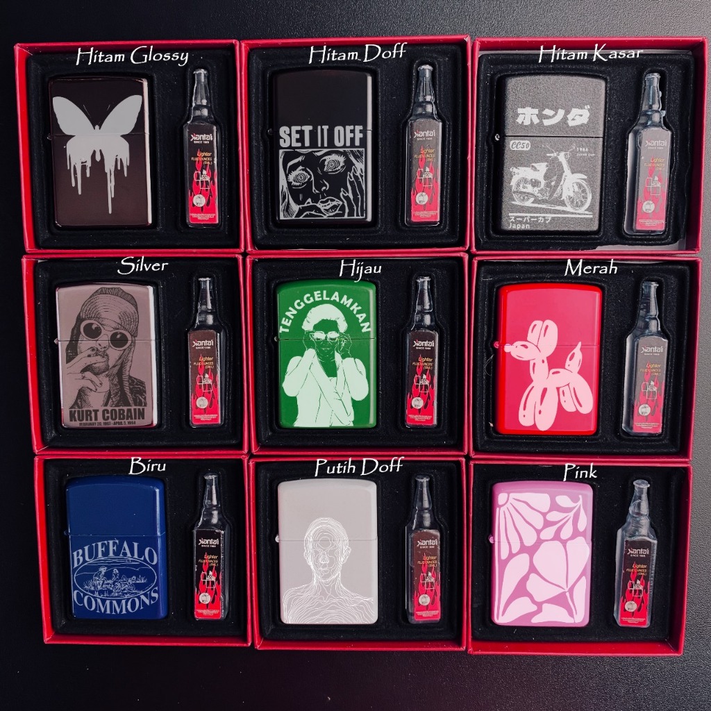 korek api minyak/pemantik api Grafir Custom Nama Dan Logo Gambar satu paket plus minyak