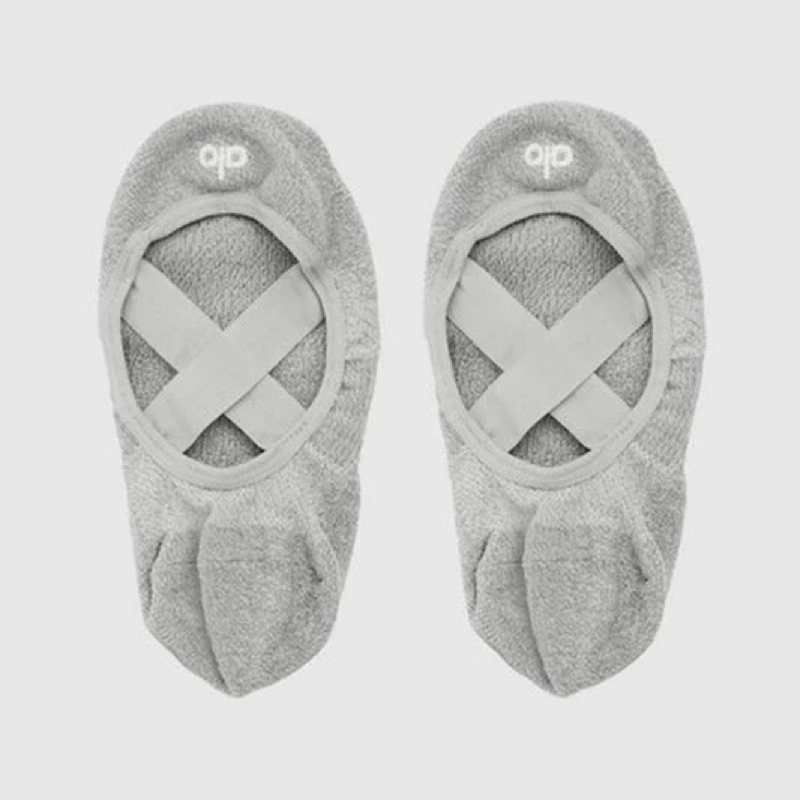 Alo yoga Pivot Barre Sock Grey Abu S/M - kaos kaki anti slip gym yoga pilates