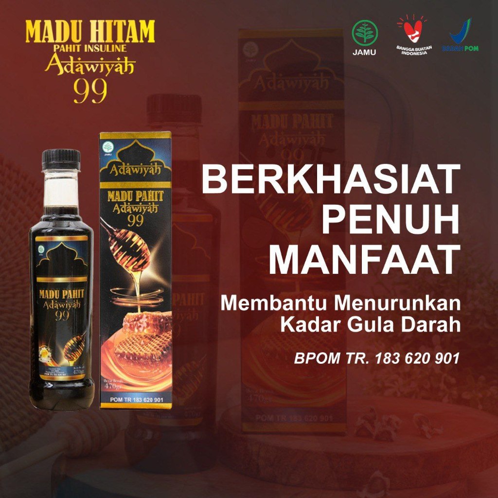 

Madu Asli Adawiyah Hitam Pahit Original Aman BPOM Ampuh Nyeri Sendi Hipertensi Kolesterol Asam Urat