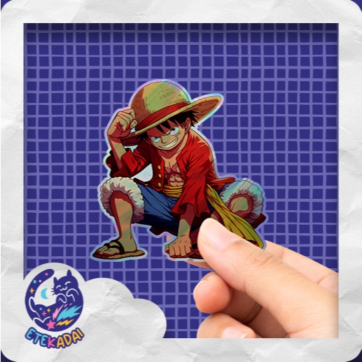 

Stiker Hologram Anime One Piece Luffy Duduk V2