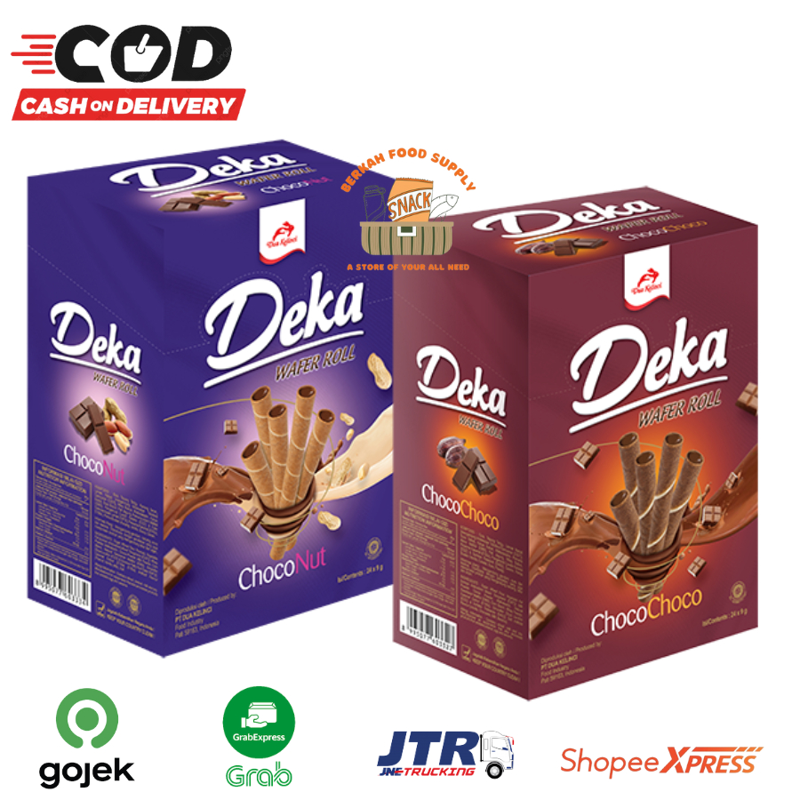 

[ BERKAH ] Deka Wafer Roll Dua Kelinci Box Isi 24 x 7gr Choco Nut Choco Choco Snack Cemilan Anak Murah Halal