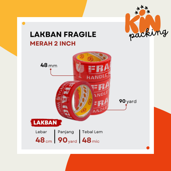

LAKBAN FRAGILE 48 mm x 90 y JANGAN DIBANTING HANDLE WITH CARE PREMIUM PLAKBAN ISOLASI TERMURAH / SATUAN