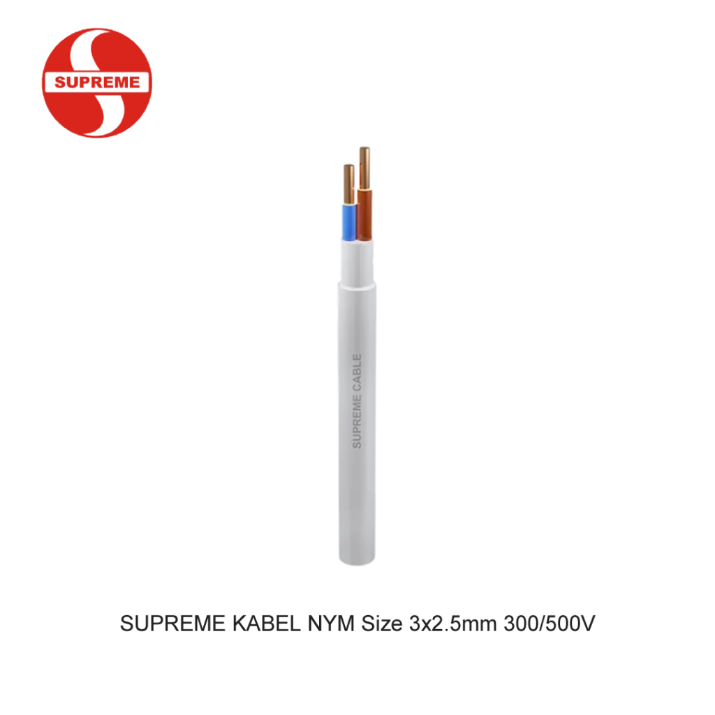 SUPREME KABEL TUNGGAL 3X2,5MM KABEL TUNGGAL PUTIH ATAU HITAM NYM ATAU NYY KABEL INTI TUNGGAL ASLI