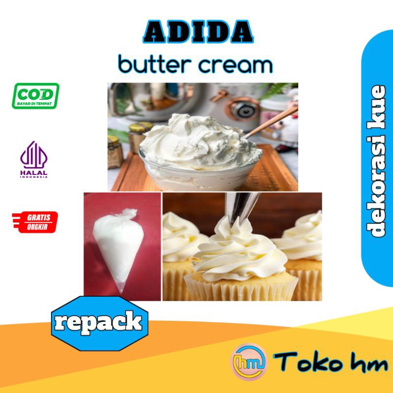 

butter cream / cream dekorasi kue / adidas kemasan (repack) dalam plastik segitiga