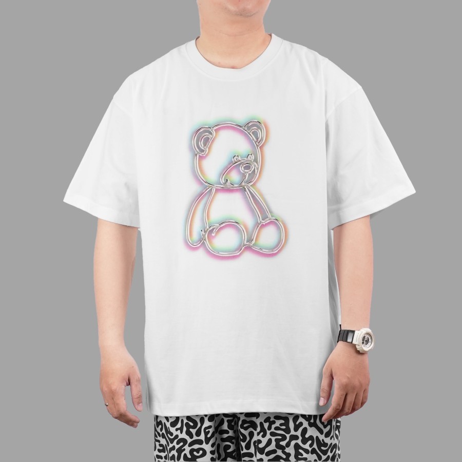 ADLV Metal Line Bear White Tee