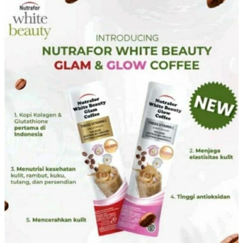

NUTRAFOR WHITE BEAUTY GLOW /GLAM COFFE KOPI KECANTIKAN KULIT