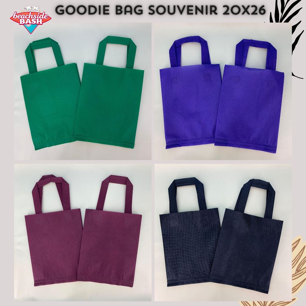 

spunbound tas goodiebag kecil per pcs 20x26 cm warna warni