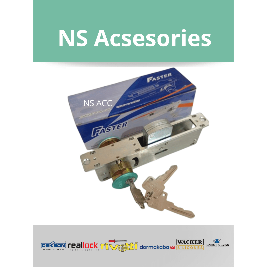 Kunci Pintu Aluminium / Kunci Pintu Swing / Kunci Faster 9128