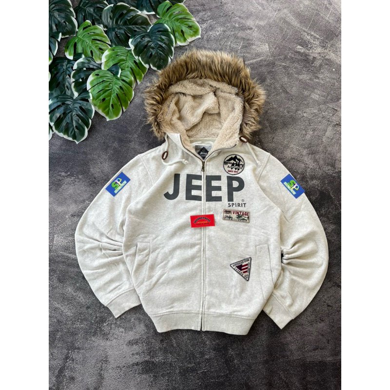 ZIP HOODIE JEEP TOPI SERPA BULU ORIGINAL