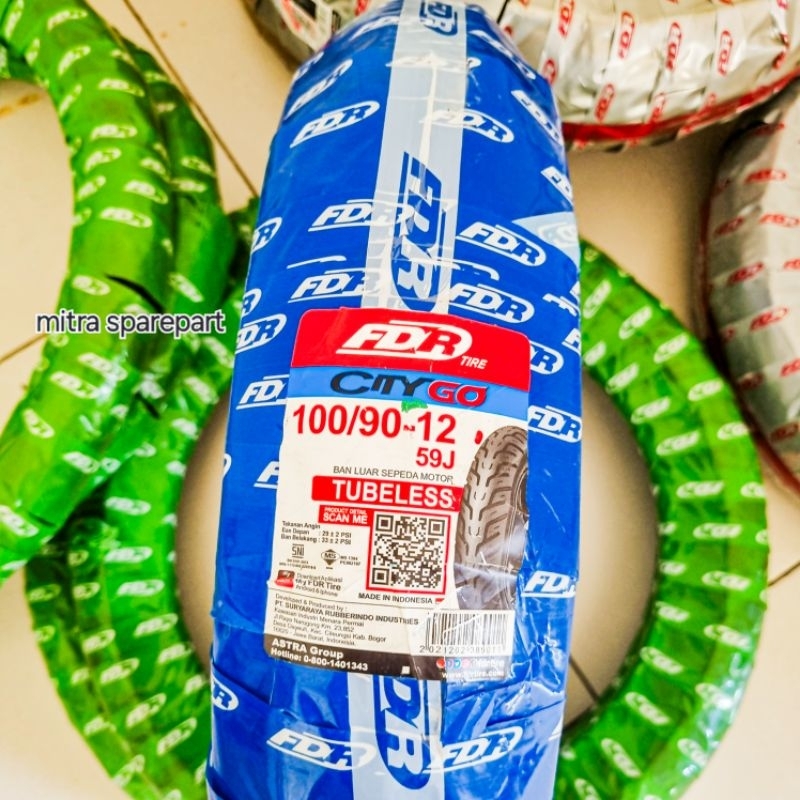 BAN LUAR-[FDR]-[Uk.100/90-12]-CITYGO/[TUBLESS] // BAN DEPAN SCOOPY DONAT