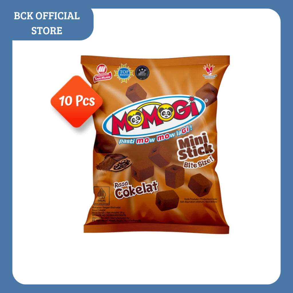 

Momogi Mini Stik Rasa Coklat 10*20gr (renteng)