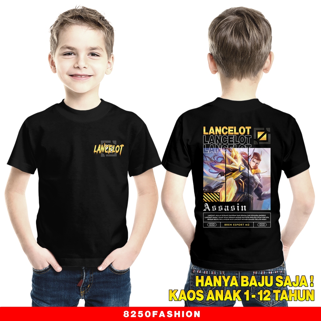 Kaos Anak ML Usia 1 Tahun Sampai 12 Tahun - Kaos ML Lancelot Skin M2 Bren Esport - Kaos Distro Anak 