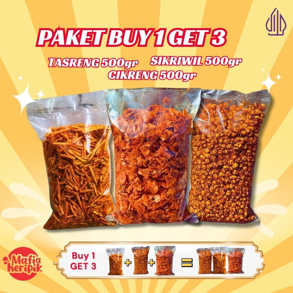 

Paket Buy 1 Get 3 [Tasreng 500gr + Cikreng 500gr + 500gr Sikriwil]