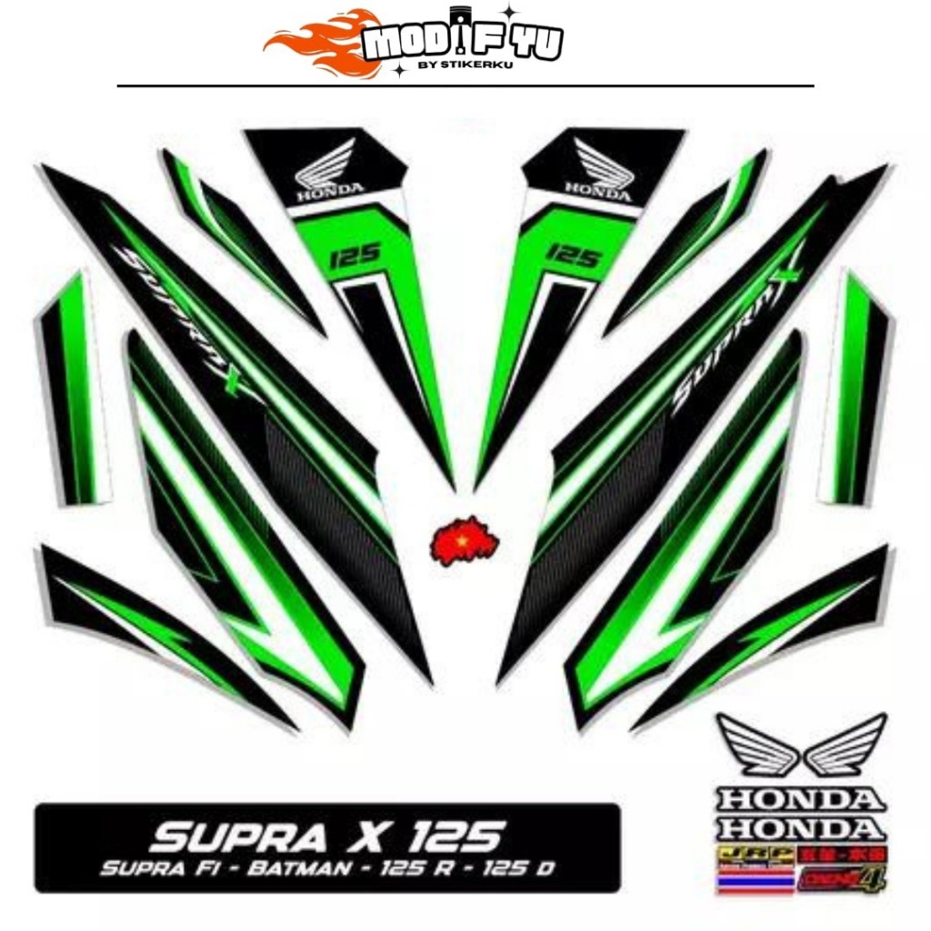 STRIPING SUPRA X 125 KARBU / MOTIF Y6 / BATMAN / 2007-2014 / STIKER SUPRA X125 R LAMA / STICKER SUPR