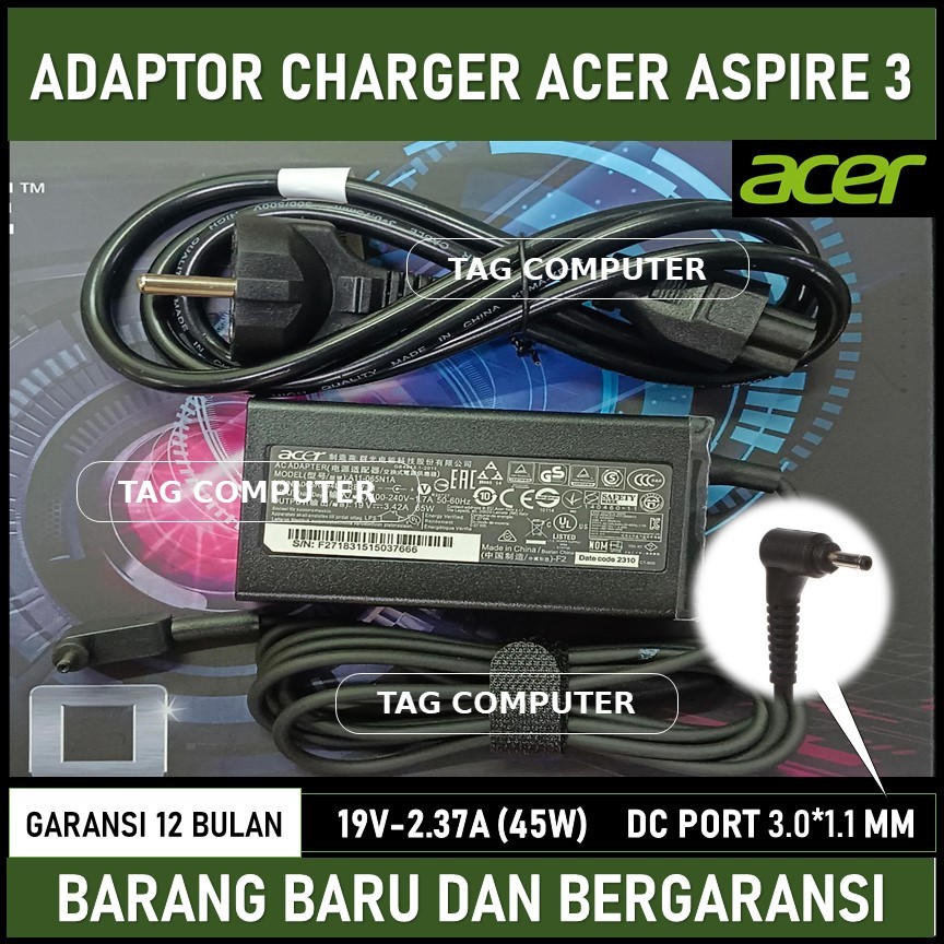 ADAPTOR CHARGER ACER ASPIRE 3 SERIES PREMIUM
