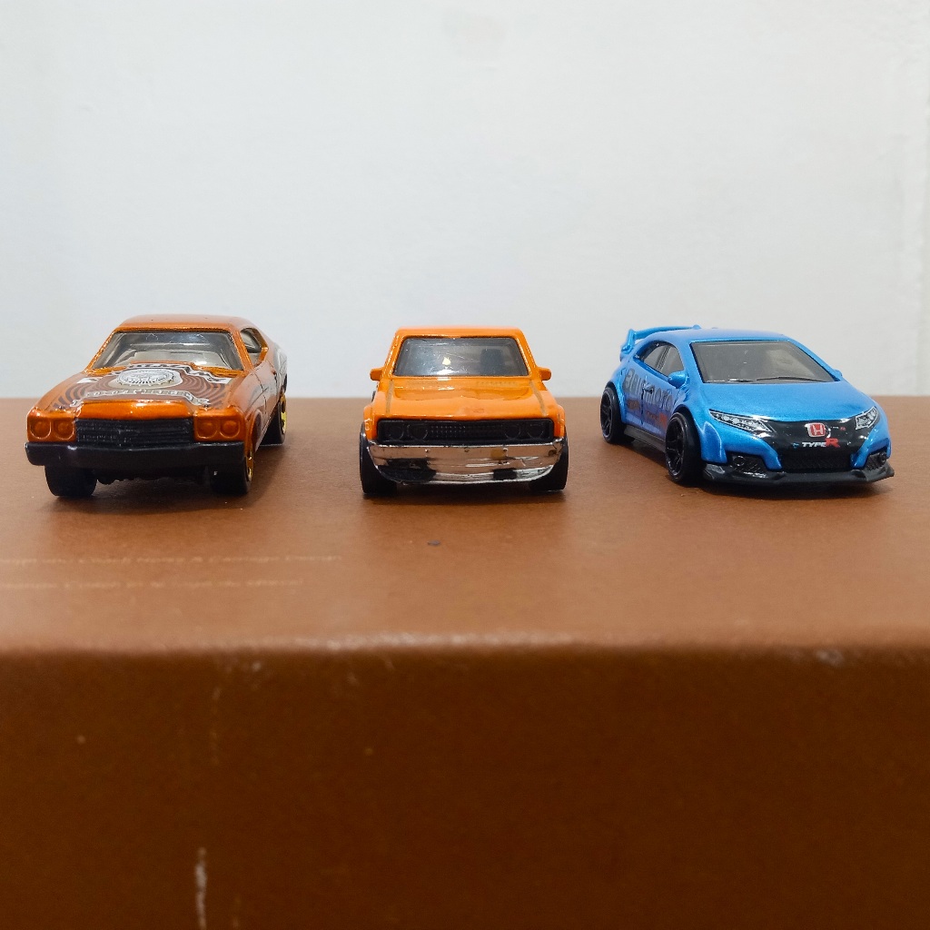 Diecast Vintage Loose Hot Wheels 2016 Honda Civic Type-R Datsun 620 1970 Chevelle SS Riehlman's Kole