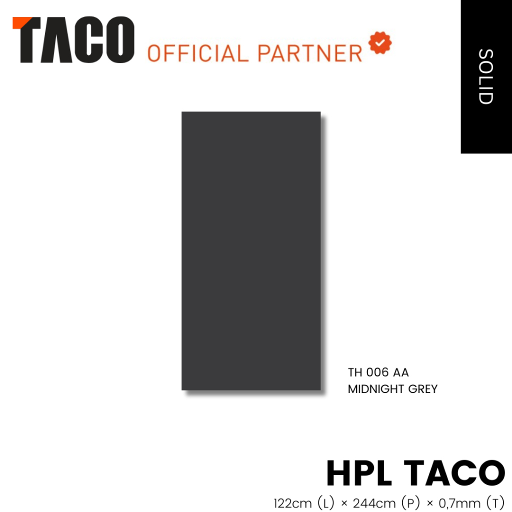 HPL TACO SOLID TH 006 AA MIDNIGHT GREY