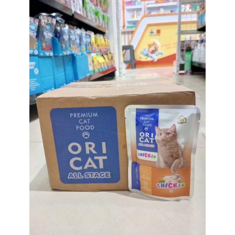 ( 1 Dus / 24 Pcs ) ORI Cat Sachet Chicken All Stage 80gr - Wet Food Makanan Basah Segala Usia Oricat