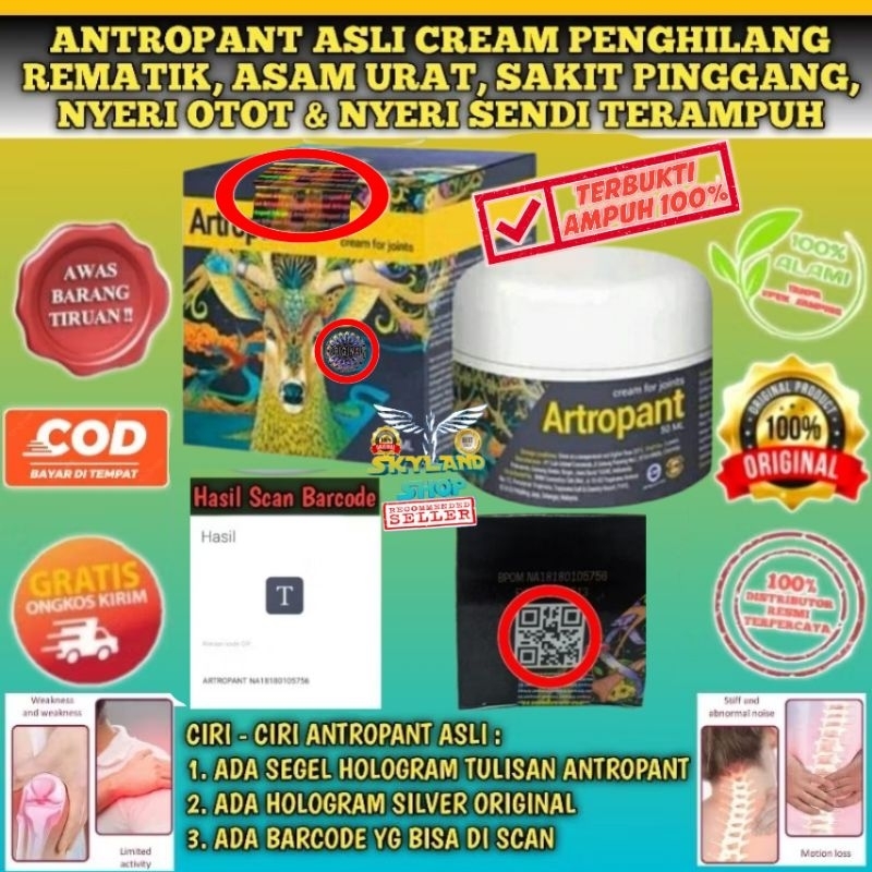 ANTROPANT ORI CREAM MENYEMBUHKAN REMATIK, ASAM URAT, KRAM, SAKIT PINGGANG, NYERI OTOT & NYERI SENDI 