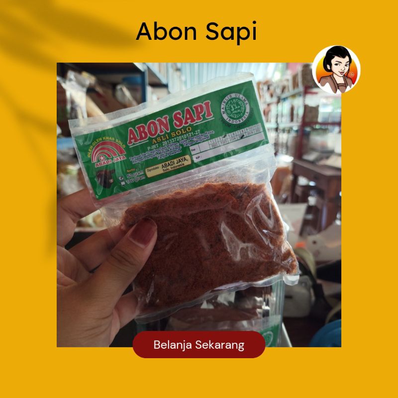 

ABON SAPI ASLI SOLO ABADI JAYA/ 50GR 2PCS/ 500GR/ ABON SAPI ENAK/ ABON SAPI MURAH/ SNACK KEMASAN