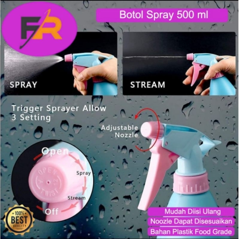 Botol Spray 500 ml Plastik Tebal Sprayer Burung Tanaman Kaca Jendela