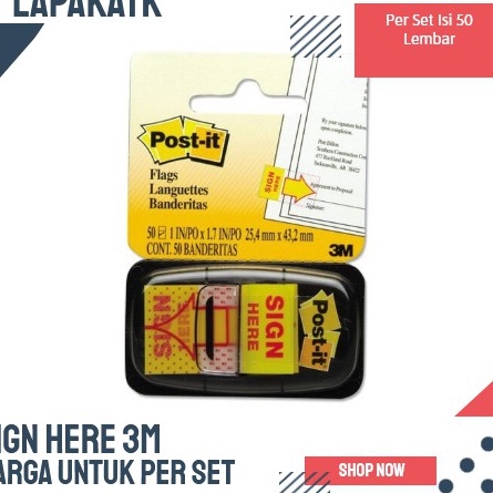 

HARI INI SAJA DISKON BIG Sticky Note 3M SIGN HERE SIGN HERE 3M 689