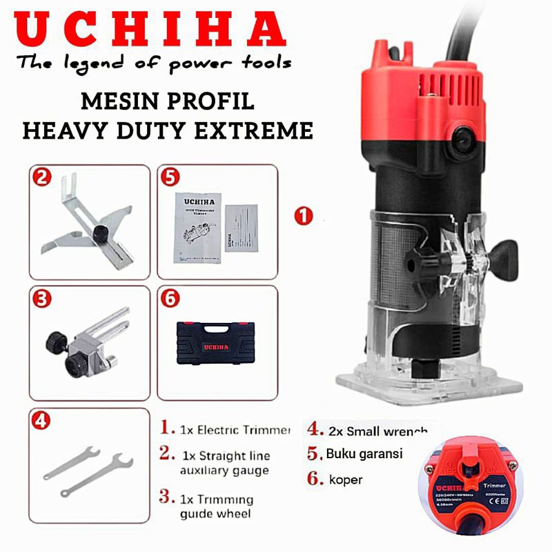 UCHIHA UC450 Wood trimmer 370 1/4 Mesin Router Profil Kayu 6mm Terlaris