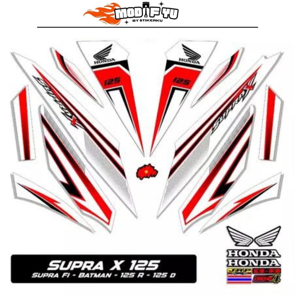 STRIPING SUPRA X 125 KARBU / MOTIF Y8 / BATMAN / 2007-2014 / STIKER SUPRA X125 R LAMA / STICKER SUPR