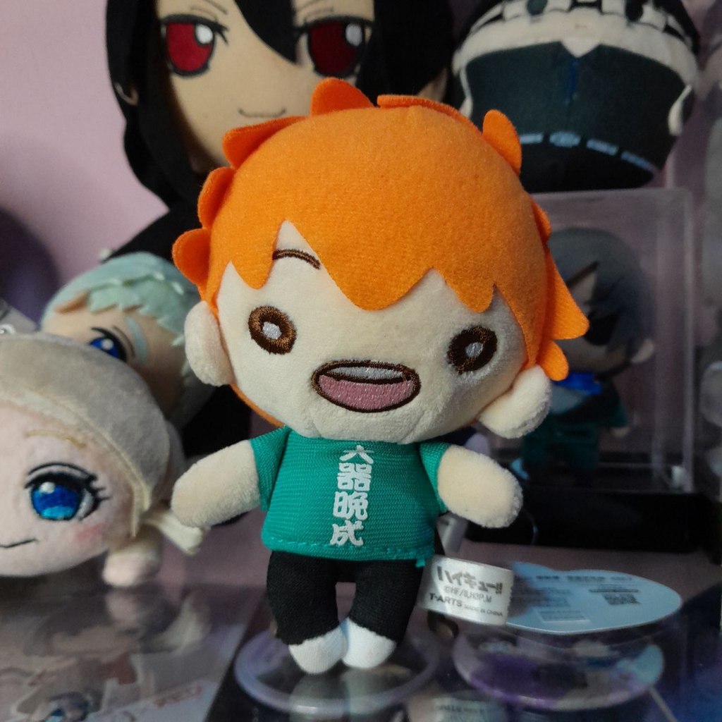 Boneka Hinata Shoyo Haikyuu Nitotan Nuigurumi Plush Anime Haikyu Ball Chain Yojijukugo T-Shirt ver. 