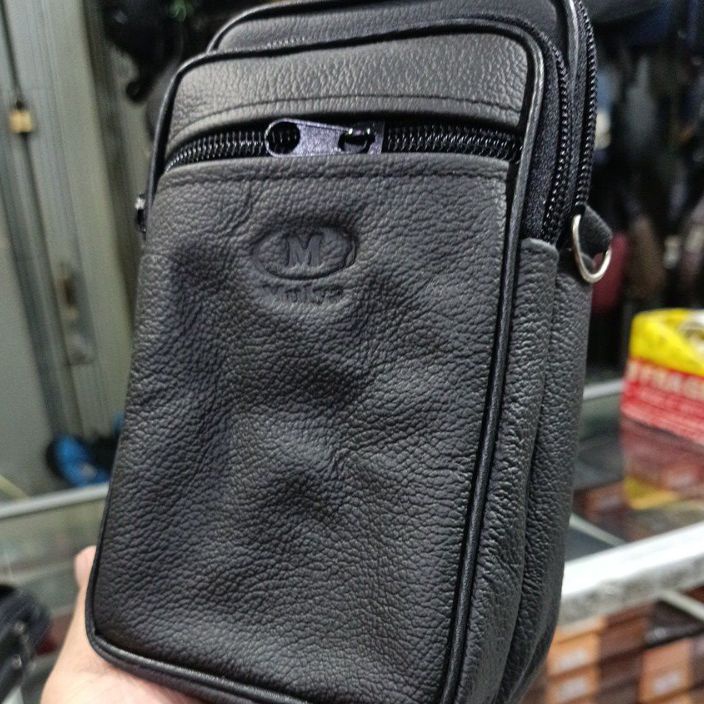 FG2 Dompet Pinggang  Selendang Kulit Asli Garut  Tas Handphone MGRT Pria Kulit